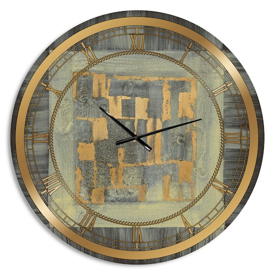 Designart 'Gold Geometric Tapestry Ii Glam Wall Clock